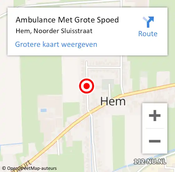 Locatie op kaart van de 112 melding: Ambulance Met Grote Spoed Naar Hem, Noorder Sluisstraat op 5 oktober 2020 03:55