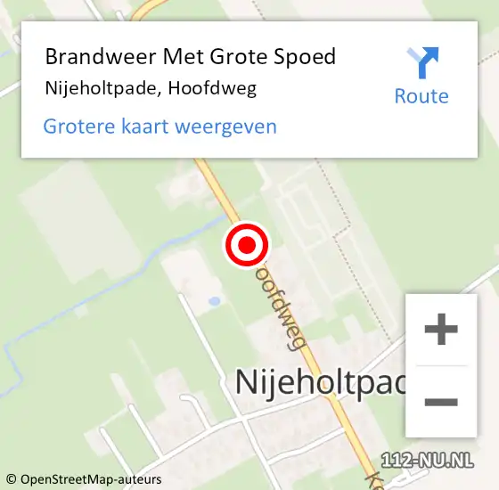 Locatie op kaart van de 112 melding: Brandweer Met Grote Spoed Naar Nijeholtpade, Hoofdweg op 5 oktober 2020 08:31