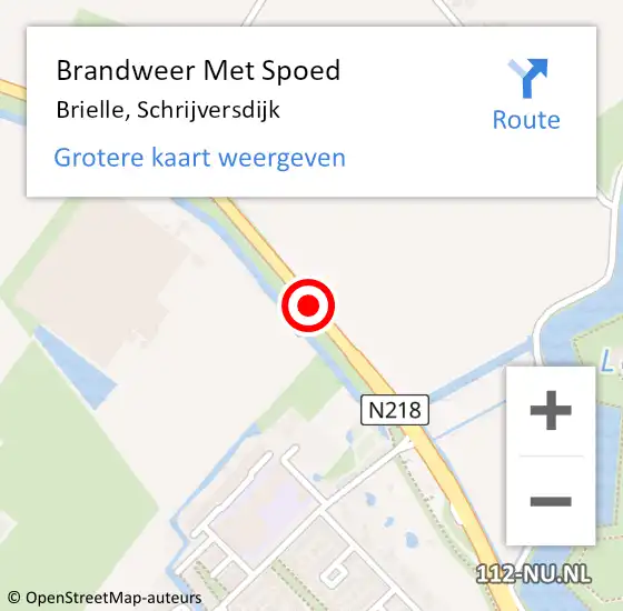 Locatie op kaart van de 112 melding: Brandweer Met Spoed Naar Brielle, Schrijversdijk op 5 oktober 2020 09:33