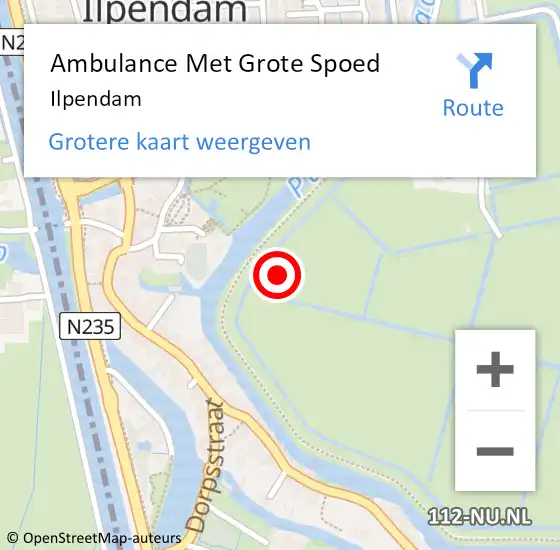 Locatie op kaart van de 112 melding: Ambulance Met Grote Spoed Naar Ilpendam op 5 oktober 2020 12:21