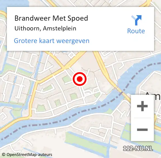 Locatie op kaart van de 112 melding: Brandweer Met Spoed Naar Uithoorn, Amstelplein op 5 oktober 2020 12:38