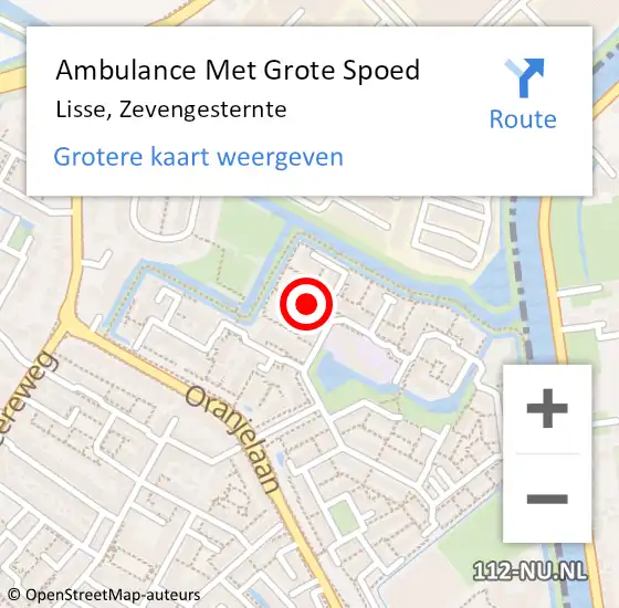 Locatie op kaart van de 112 melding: Ambulance Met Grote Spoed Naar Lisse, Zevengesternte op 5 oktober 2020 12:49