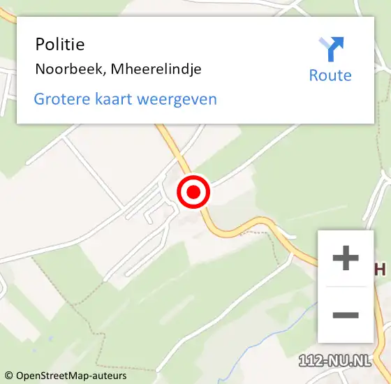 Locatie op kaart van de 112 melding: Politie Noorbeek, Mheerelindje op 5 oktober 2020 13:01