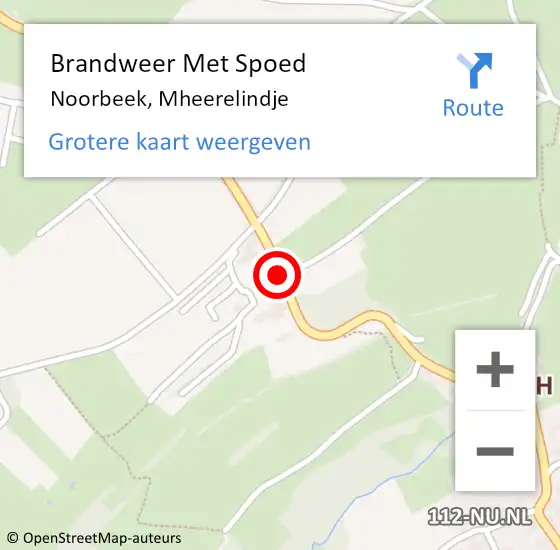 Locatie op kaart van de 112 melding: Brandweer Met Spoed Naar Noorbeek, Mheerelindje op 5 oktober 2020 13:19