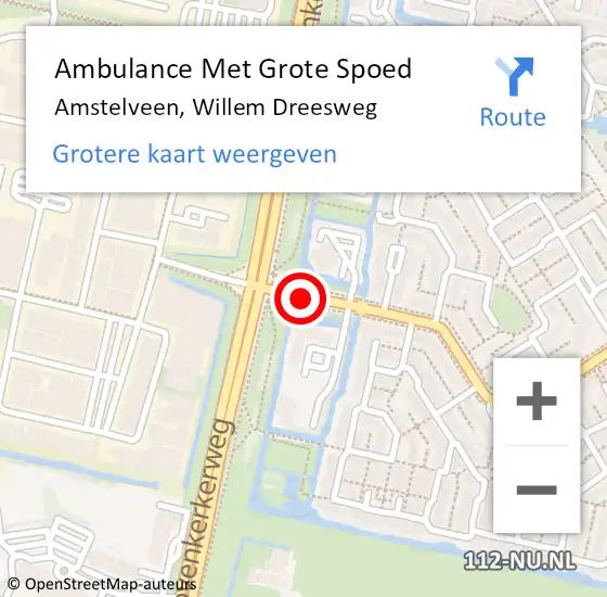 Locatie op kaart van de 112 melding: Ambulance Met Grote Spoed Naar Amstelveen, Willem Dreesweg op 5 oktober 2020 13:40