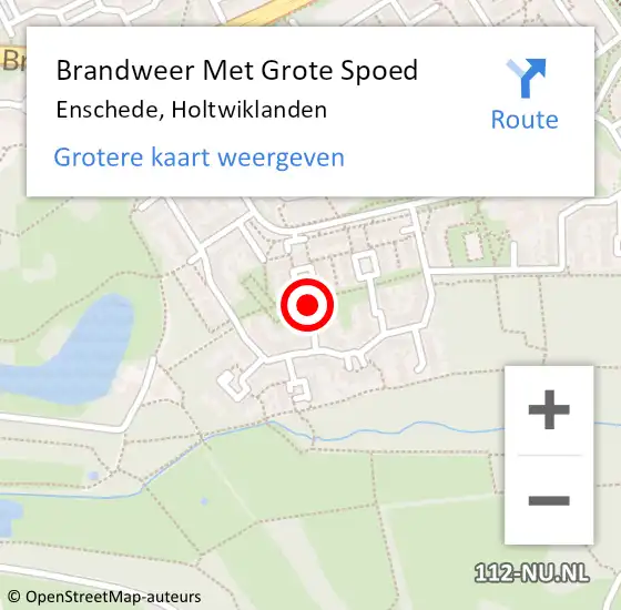 Locatie op kaart van de 112 melding: Brandweer Met Grote Spoed Naar Enschede, Holtwiklanden op 5 oktober 2020 18:46