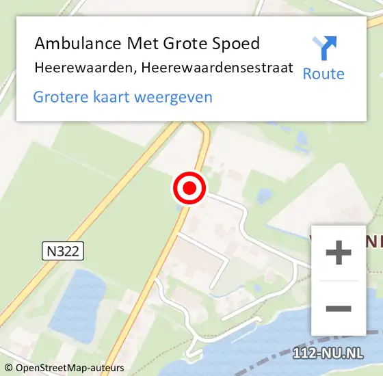 Locatie op kaart van de 112 melding: Ambulance Met Grote Spoed Naar Heerewaarden, Heerewaardensestraat op 5 oktober 2020 20:59