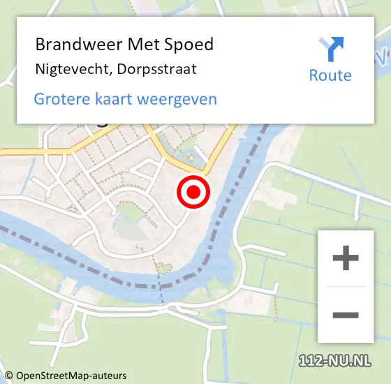 Locatie op kaart van de 112 melding: Brandweer Met Spoed Naar Nigtevecht, Dorpsstraat op 5 oktober 2020 21:30