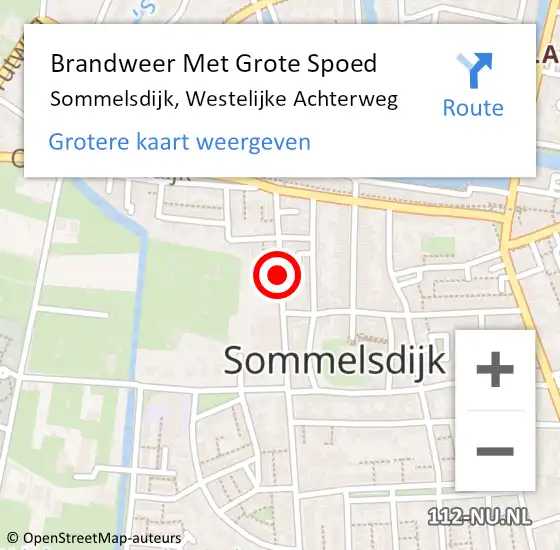 Locatie op kaart van de 112 melding: Brandweer Met Grote Spoed Naar Sommelsdijk, Westelijke Achterweg op 5 oktober 2020 23:42