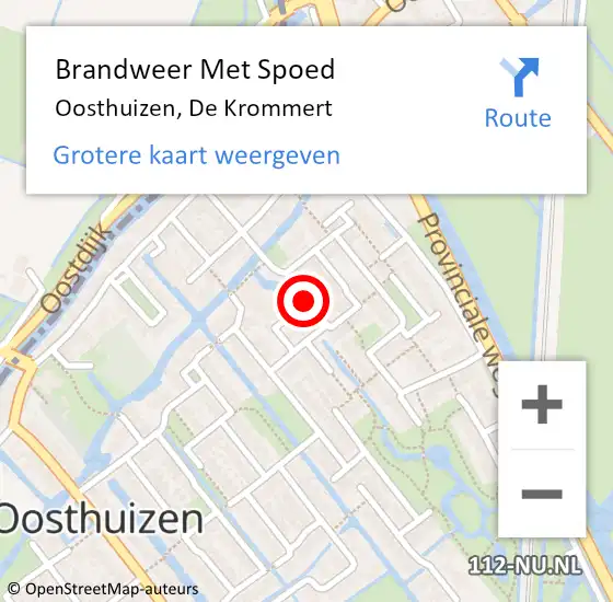 Locatie op kaart van de 112 melding: Brandweer Met Spoed Naar Oosthuizen, De Krommert op 6 oktober 2020 03:20