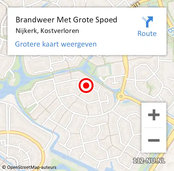 Locatie op kaart van de 112 melding: Brandweer Met Grote Spoed Naar Nijkerk, Kostverloren op 6 oktober 2020 07:39