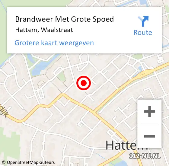 Locatie op kaart van de 112 melding: Brandweer Met Grote Spoed Naar Hattem, Waalstraat op 21 mei 2014 02:40