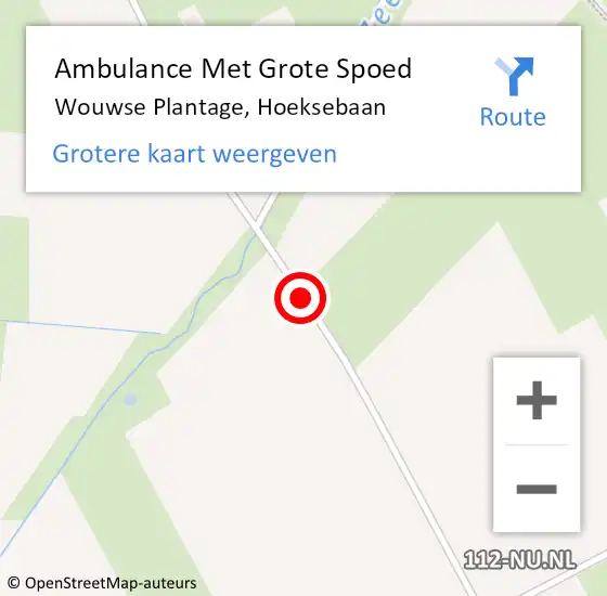 Locatie op kaart van de 112 melding: Ambulance Met Grote Spoed Naar Wouwse Plantage, Hoeksebaan op 6 oktober 2020 10:44
