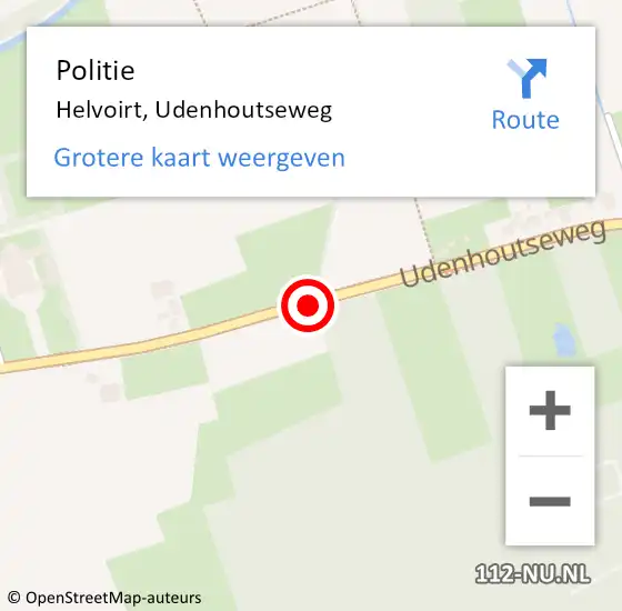 Locatie op kaart van de 112 melding: Politie Helvoirt, Udenhoutseweg op 6 oktober 2020 11:10