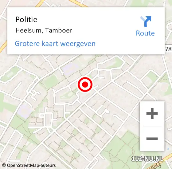 Locatie op kaart van de 112 melding: Politie Heelsum, Tamboer op 6 oktober 2020 11:15