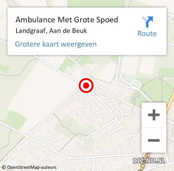 Locatie op kaart van de 112 melding: Ambulance Met Grote Spoed Naar Landgraaf, Aan de Beuk op 21 mei 2014 03:59