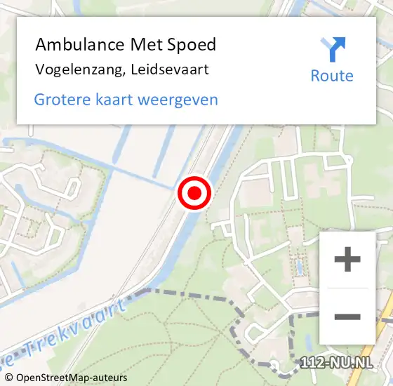 Locatie op kaart van de 112 melding: Ambulance Met Spoed Naar Vogelenzang, Leidsevaart op 6 oktober 2020 14:13