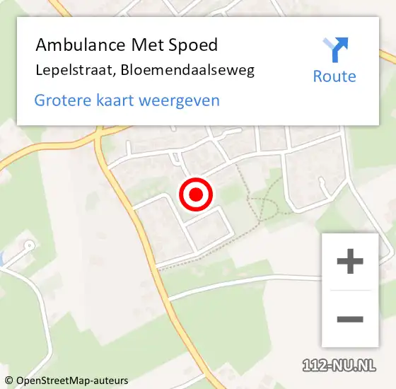 Locatie op kaart van de 112 melding: Ambulance Met Spoed Naar Lepelstraat, Bloemendaalseweg op 21 mei 2014 05:03