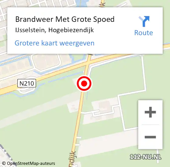 Locatie op kaart van de 112 melding: Brandweer Met Grote Spoed Naar IJsselstein, Hogebiezendijk op 6 oktober 2020 17:13