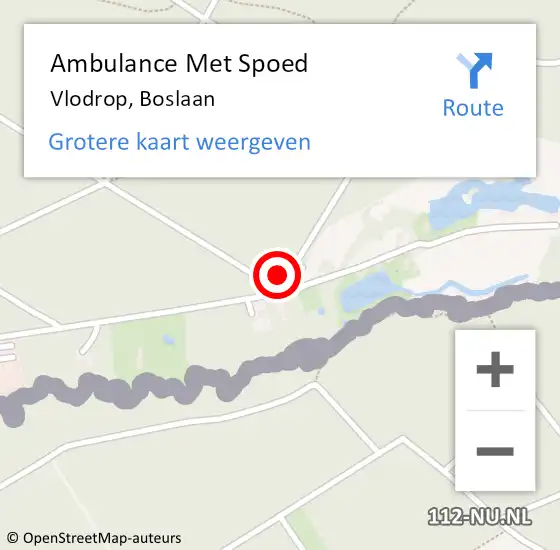 Locatie op kaart van de 112 melding: Ambulance Met Spoed Naar Vlodrop, Boslaan op 6 oktober 2020 20:19