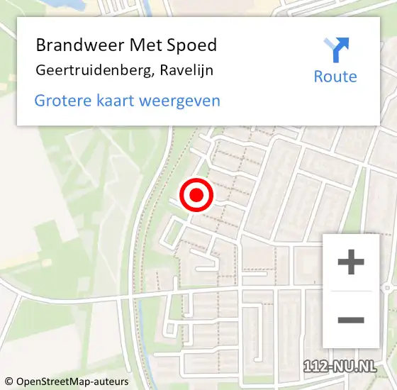 Locatie op kaart van de 112 melding: Brandweer Met Spoed Naar Geertruidenberg, Ravelijn op 6 oktober 2020 20:29