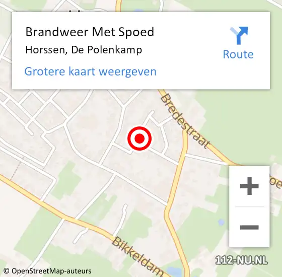 Locatie op kaart van de 112 melding: Brandweer Met Spoed Naar Horssen, De Polenkamp op 7 oktober 2020 00:09