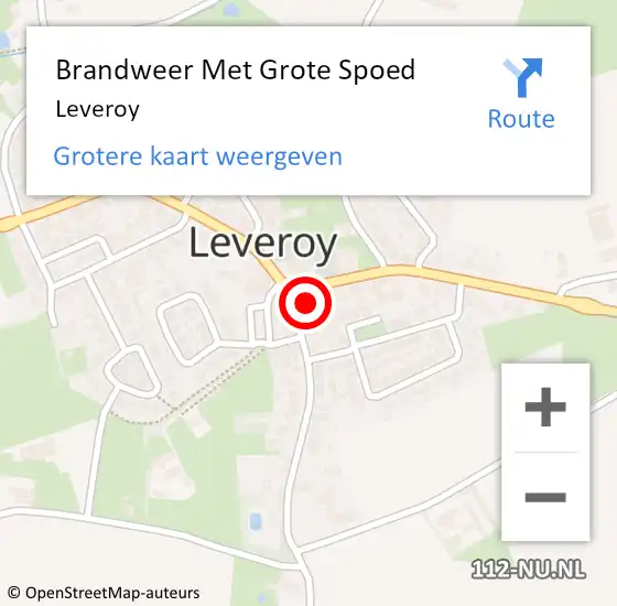 Locatie op kaart van de 112 melding: Brandweer Met Grote Spoed Naar Leveroy op 7 oktober 2020 06:04