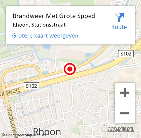 Locatie op kaart van de 112 melding: Brandweer Met Grote Spoed Naar Rhoon, Stationsstraat op 7 oktober 2020 06:08