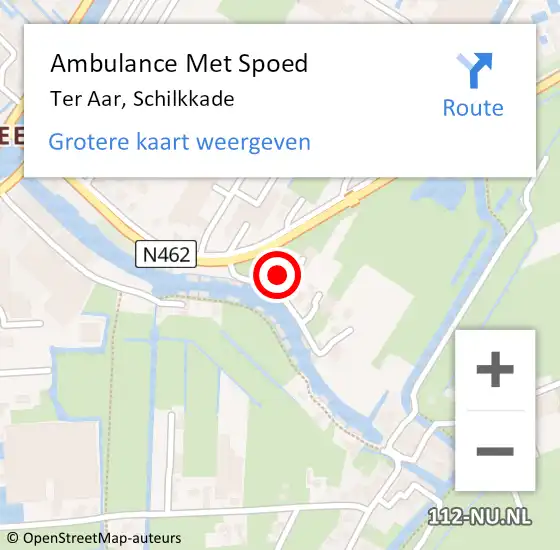 Locatie op kaart van de 112 melding: Ambulance Met Spoed Naar Ter Aar, Schilkkade op 21 mei 2014 07:46