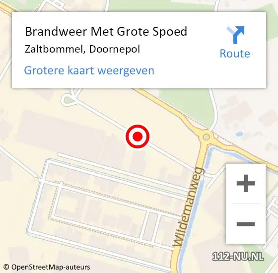 Locatie op kaart van de 112 melding: Brandweer Met Grote Spoed Naar Zaltbommel, Doornepol op 7 oktober 2020 09:22