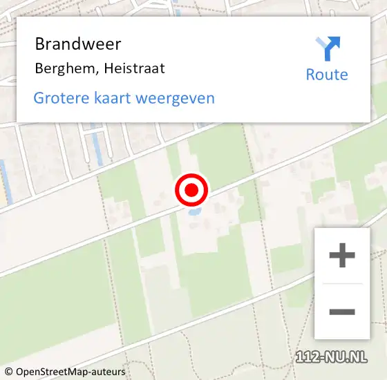 Locatie op kaart van de 112 melding: Brandweer Berghem, Heistraat op 21 mei 2014 08:06