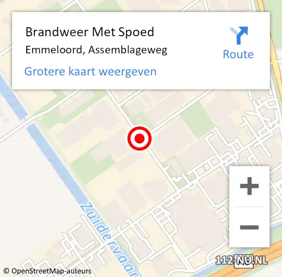 Locatie op kaart van de 112 melding: Brandweer Met Spoed Naar Emmeloord, Assemblageweg op 7 oktober 2020 12:54