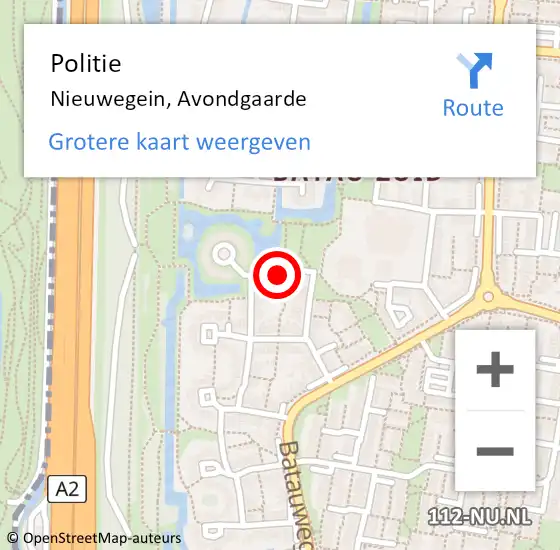 Locatie op kaart van de 112 melding: Politie Nieuwegein, Avondgaarde op 7 oktober 2020 13:24