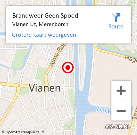 Locatie op kaart van de 112 melding: Brandweer Geen Spoed Naar Vianen Ut, Merenborch op 7 oktober 2020 13:34