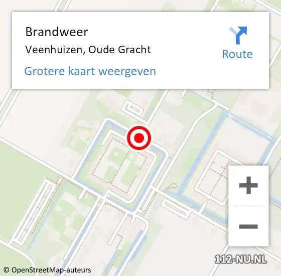 Locatie op kaart van de 112 melding: Brandweer Veenhuizen, Oude Gracht op 7 oktober 2020 15:32