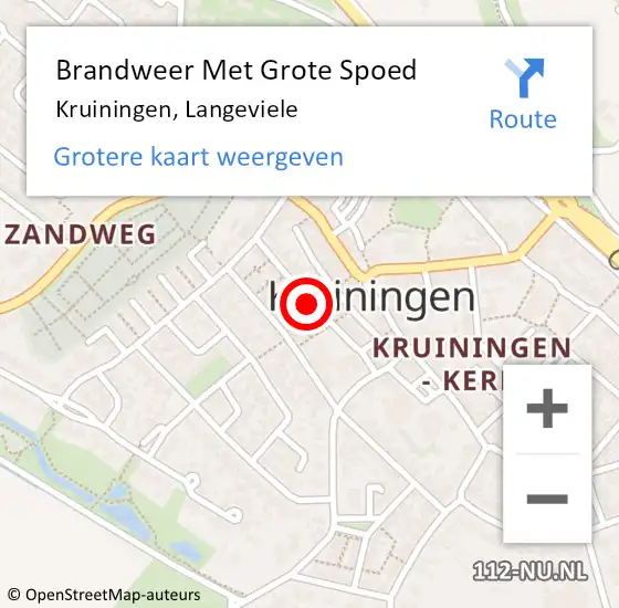 Locatie op kaart van de 112 melding: Brandweer Met Grote Spoed Naar Kruiningen, Langeviele op 7 oktober 2020 16:15