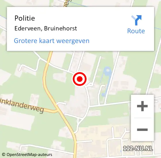 Locatie op kaart van de 112 melding: Politie Ederveen, Bruinehorst op 21 mei 2014 08:54