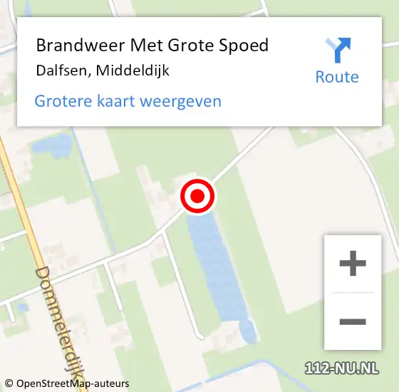 Locatie op kaart van de 112 melding: Brandweer Met Grote Spoed Naar Dalfsen, Middeldijk op 21 mei 2014 08:54