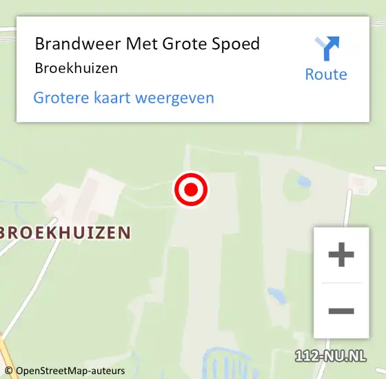 Locatie op kaart van de 112 melding: Brandweer Met Grote Spoed Naar Broekhuizen op 7 oktober 2020 23:20