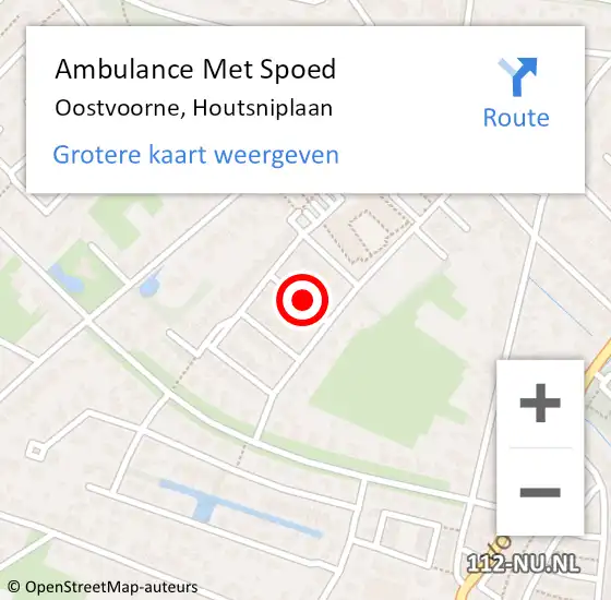 Locatie op kaart van de 112 melding: Ambulance Met Spoed Naar Oostvoorne, Houtsniplaan op 8 oktober 2020 00:04