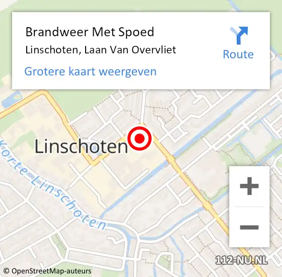 Locatie op kaart van de 112 melding: Brandweer Met Spoed Naar Linschoten, Laan Van Overvliet op 2 oktober 2013 15:40