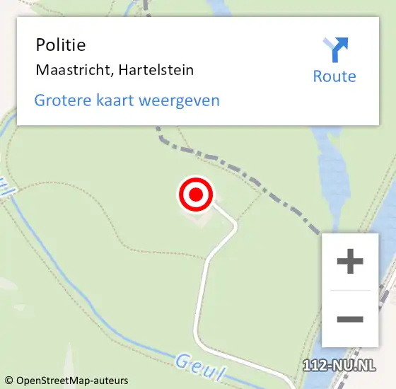 Locatie op kaart van de 112 melding: Politie Maastricht, Hartelstein op 8 oktober 2020 02:07