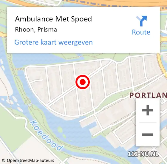 Locatie op kaart van de 112 melding: Ambulance Met Spoed Naar Rhoon, Prisma op 8 oktober 2020 03:26