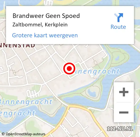 Locatie op kaart van de 112 melding: Brandweer Geen Spoed Naar Zaltbommel, Kerkplein op 8 oktober 2020 12:11