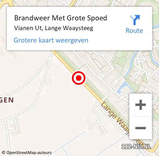 Locatie op kaart van de 112 melding: Brandweer Met Grote Spoed Naar Vianen Ut, Lange Waaysteeg op 8 oktober 2020 15:34