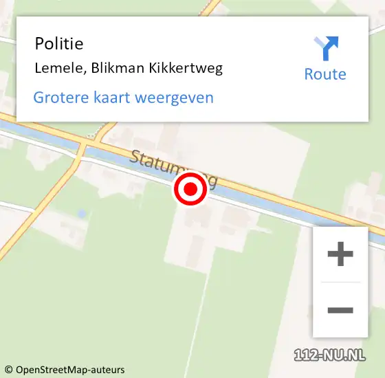 Locatie op kaart van de 112 melding: Politie Lemele, Blikman Kikkertweg op 8 oktober 2020 18:12