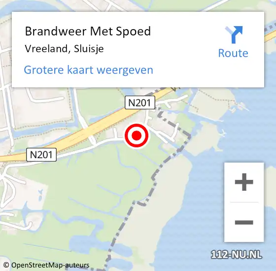 Locatie op kaart van de 112 melding: Brandweer Met Spoed Naar Vreeland, Sluisje op 8 oktober 2020 19:19