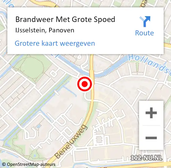 Locatie op kaart van de 112 melding: Brandweer Met Grote Spoed Naar IJsselstein, Panoven op 8 oktober 2020 19:39