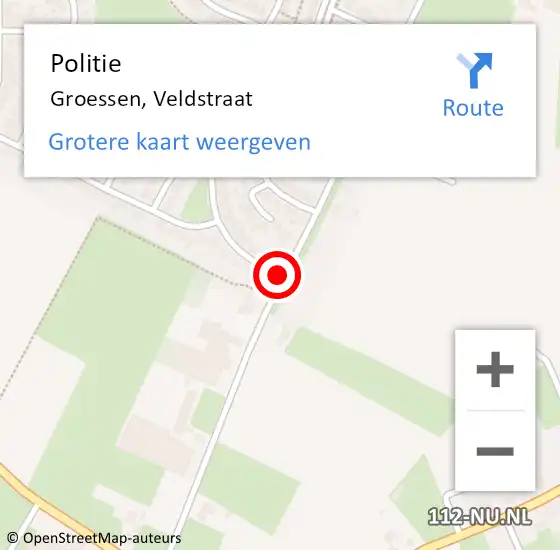 Locatie op kaart van de 112 melding: Politie Groessen, Veldstraat op 8 oktober 2020 22:38