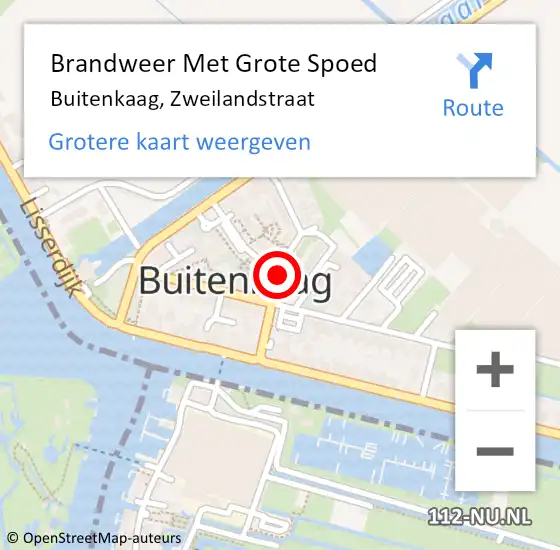 Locatie op kaart van de 112 melding: Brandweer Met Grote Spoed Naar Buitenkaag, Zweilandstraat op 8 oktober 2020 23:20